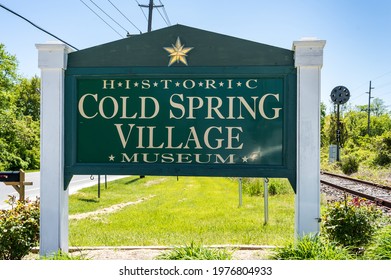 Cape May, New Jersey - May 13, 2021: Sign For The Historic Cold Spring Village Museum