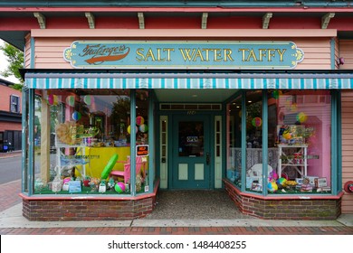 CAPE MAY, NJ -14 AUG 2019- View Of Salt Water Taffy Candy For Sale In Cape May, On The New Jersey Shore, United States.