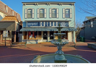 CAPE MAY, NJ -31 MAR 2018- View Of The Washington Street Mall, A Pedestrian Shopping Area In Downtown Cape May, At The Southern Tip Of Cape May Peninsula On The New Jersey Shore.