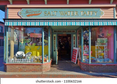 CAPE MAY, NJ -31 MAR 2018- View Of The Fralinger's Original Salt Water Taffy Candy Store In Cape May, New Jersey.