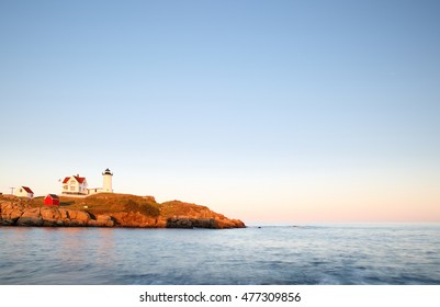 Cape Neddick Lighthouse After Sunset, Cape Neddick, York, Maine.