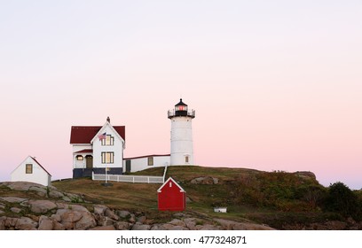 Cape Neddick Lighthouse After Sunset, Cape Neddick, York, Maine.