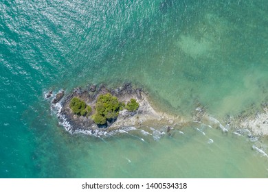 Cape Panwa, Phuket, Thailand Blue Sea Green Land No People Copy Space Drone Aerial Ariel Uav 