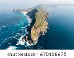 Cape Point (South Africa) aerial view shot from a helicopter