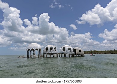 Cape Romano Dome Houses South Of Marco Island, In The Ten Thousand Islands Of Collier County, Florida