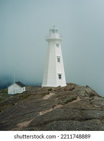 Cape Spear Lighthouse in fog, St. Johns, Newfoundland and Labrador, Canada - Shutterstock ID 2211748889