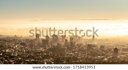 Cape Town early in the morning during sunrise with wonderful light (South Africa)