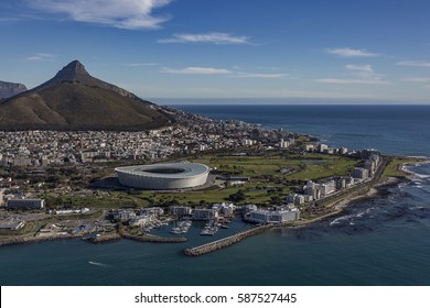 Cape Town Harbour City Table Mountain Ariel View