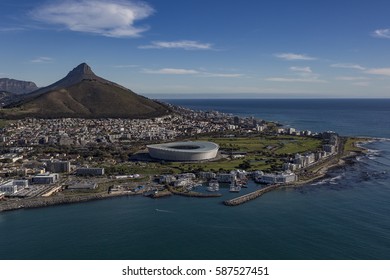 Cape Town Harbour City Table Mountain Ariel View