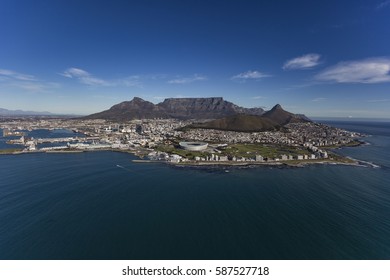 Cape Town Harbour City Table Mountain Ariel View