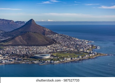 Cape Town Harbour City Table Mountain Ariel View