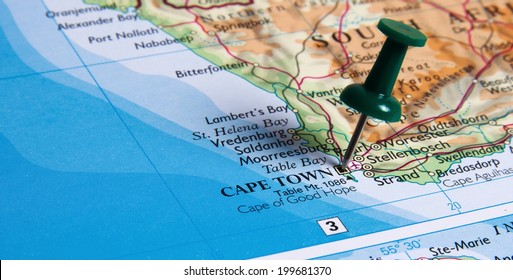 Cape Town In The Map With Pin