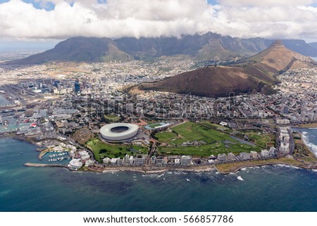 Cape Town Overview from Helicopter
