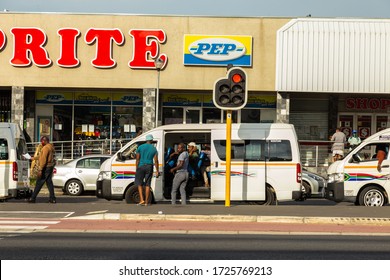 Cape Town, South Africa - 06 May 2020: Busy Taxi Rank, No Social Distancing During Corona Virus Pandemic In Africa. Surviving Poverty.