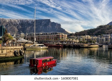 Cape Town, South Africa - 16.04.2016 - Idyll On The Waterfront With Table Mountain
