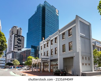Cape Town, South Africa, 26th February - 2022: Juxtaposition of old buildings and new in city centre.