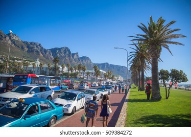 Cape Town, South Africa - 28 JANUARY 2015: Cape Town city sightseeing tour with bus