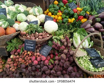 Cape Town South Africa, April 18, 2020: Fresh Vegetables At A Farmer's Market 