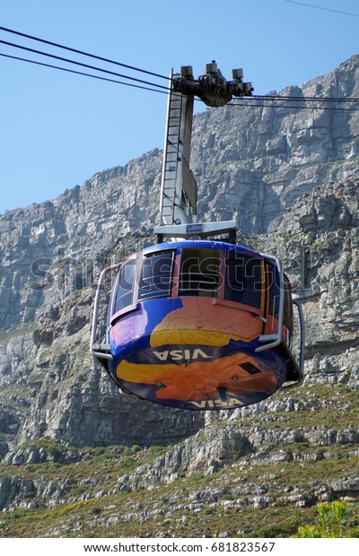 CAPE TOWN, SOUTH AFRICA - CIRCA NOVEMBER 2016:
Cable car ascending Table
Mountain