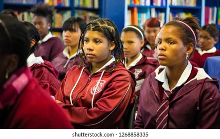 Cape Town, South Africa - December 7 2011: African High School Children And Teacher In Classroom Lesson