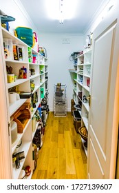 Cape Town, South Africa - February 6, 2020: View of walk-in Kitchen pantry in luxury home