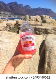 Cape Town, South Africa - Jan 21, 2018: Australian Bundaberg Blood Orange Flavor Pink Soft Drink. Bundaberg Brewed Drinks Makes Craft Brewed Premium Non-alcoholic Soft Drinks.