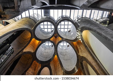 CAPE TOWN, SOUTH AFRICA - JULY 23, 2018: Atrium in the Zeitz museum. Zeitz Museum of Contemporary Art Africa (Zeitz MOCAA) - contemporary art museum located at V&A Waterfront in Cape Town.