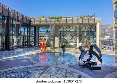 CAPE TOWN, SOUTH AFRICA - JULY 23, 2018: Rooftop sculpture garden in Zeitz museum. Zeitz Museum of Contemporary Art Africa (Zeitz MOCAA) - contemporary art museum located at Cape Town V&A Waterfront.