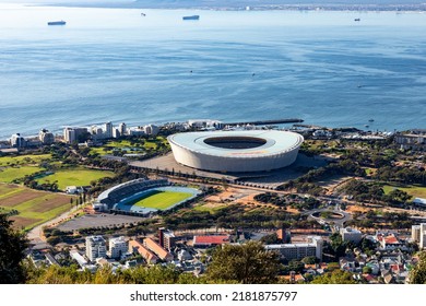 Cape Town, South Africa - June 29 2022: Aerial View Of Cape Town Stadium And The Green Point Athletics Track In Green Point. World Cup 2010