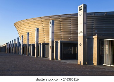 Cape Town, South Africa - March 4 2010: Perspective View Of The Green Point Football Stadium At Sunset