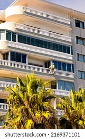 Cape Town, South Africa - May 12, 2022: Art Deco Apartment Building On Sea Point Promenade 