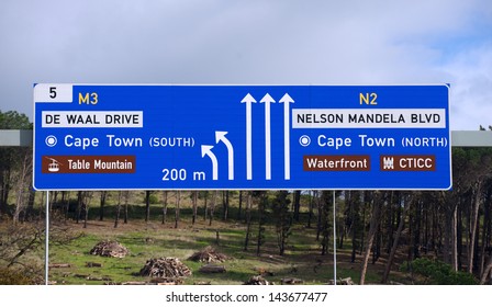 Cape Town Street Sign Nelson Mandela Boulevard