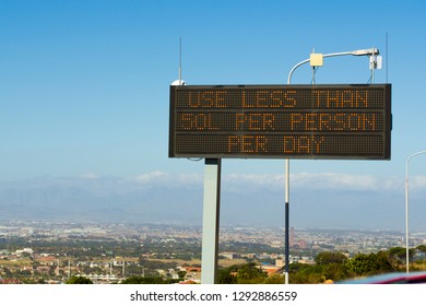 Cape Town Water Shortage Crisis Sign, 