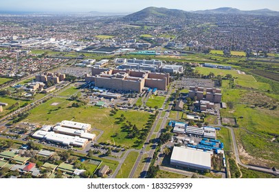 Cape Town, Western Cape / South Africa - 08/26/2020: Aerial Photo Of Tygerberg Hospital And Stellenbosch Medical Campus