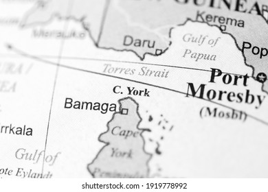 Cape York. Australia On A Geography Map