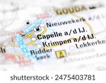 Capelle. Netherlands on a map