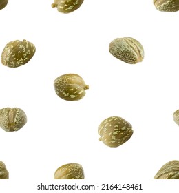 Caper Isolated On White Background, SEAMLESS, PATTERN