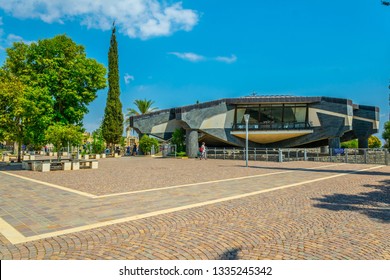 CAPERNAUM, ISRAEL, SEPTEMBER 15, 2018:modern Church Inside Of The Capernaum Complex In Israel