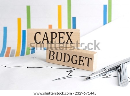 CAPEX BUDGET text on wooden block on chart background , business concept