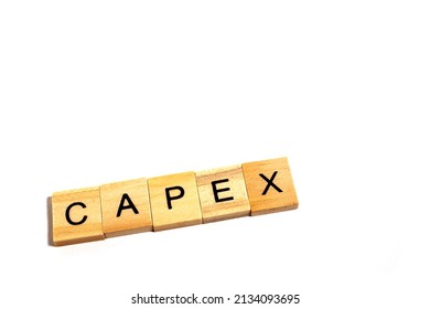 CAPEX letter block - business concept. isolated on white background