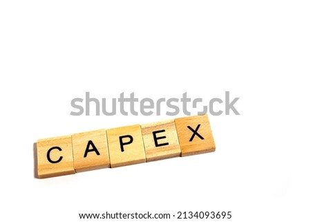 CAPEX letter block - business concept. isolated on white background