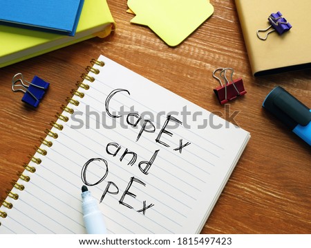 CapEx and OpEx is shown on the conceptual business photo