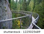 Capilano Cliff Walk, a suspended walkways juts out from the granite cliff face above the Capilano River.