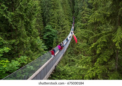 Capilano Suspension Bridge Park, Vancouver, Canada On Jun 19, 2017