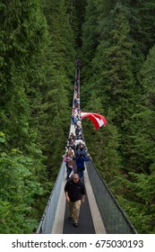 Capilano Suspension Bridge Park, Vancouver, Canada On Jun 19, 2017