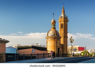 Capilla Del Carmen On The Brige Over Guadalquivir, Sevilla, Andalusia Province, Spain.