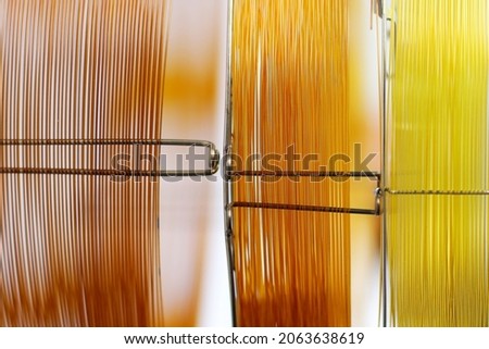 capillary columns of different lengths for gas chromatographic analysis. equipment for analytical chemistry in the laboratory. close-up, selective focus