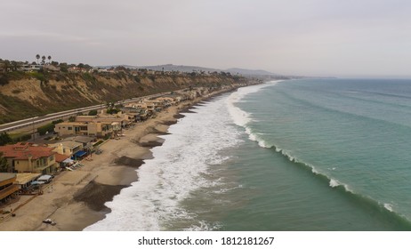 Capistrano Beach. Drone View Photo. Brush Fire Smog