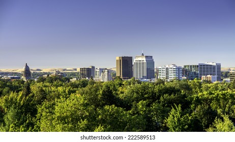 Capital City Of Boise Idaho At Sunrise