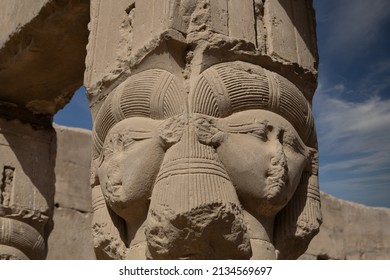 Capital Of Hathor Column At Dendera Temple Complex . Qena . Egypt .